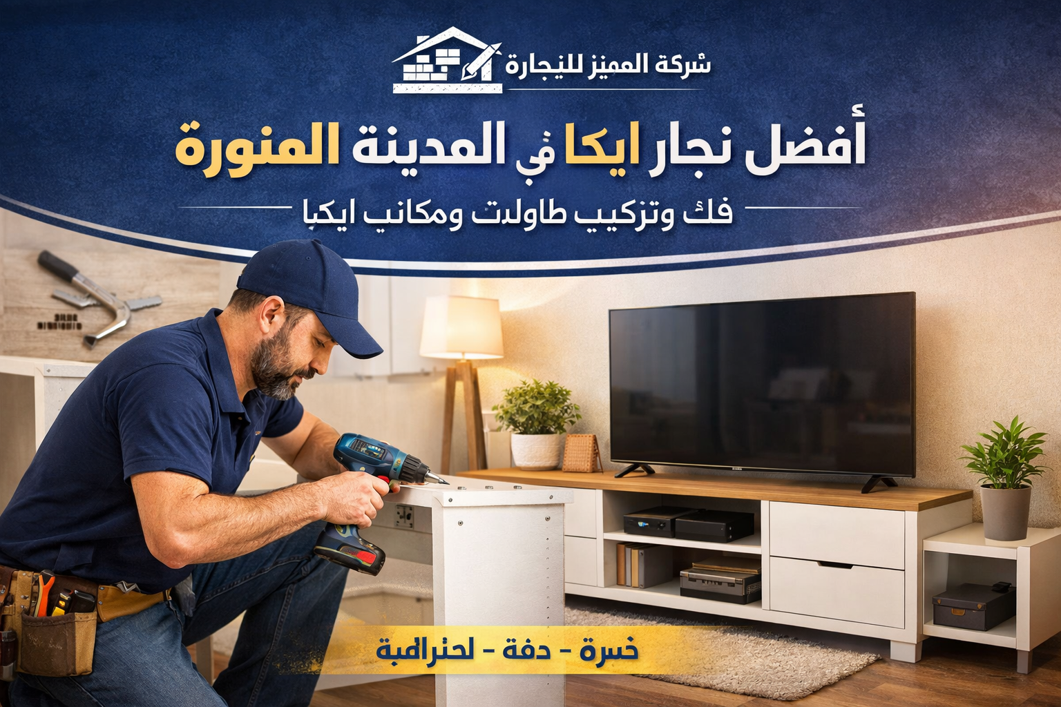 أفضل نجار ايكيا في المدينة المنورة لفك وتركيب طاولات ومكاتب ايكيا باحتراف